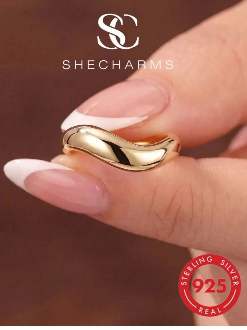 925 Sterling Silver Gold Plated Ring
